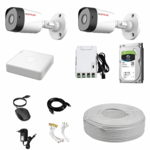 CP Plus 2.4MP 2 Normal Bullet Camera CCTV Kit with 4CH DVR, 500GB HDD, 4CH SMPS, PVC Box and Cable Set