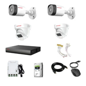 CP Plus 2.4MP DVR Kit with 2 Dome & 2 Bullet Audio Cameras | 1TB HDD