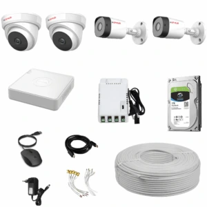 CP Plus 2MP 2 Dome + 2 Bullet Normal CCTV Kit with 4CH DVR, 1TB HDD, 4CH SMPS, Cables and PVC Boxes