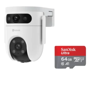 EZVIZ H9C Dual-Lens 10MP WiFi Camera with Pan & Tilt, Color Night Vision, AI Human and Vehicle Detection, 64GB SD Card, Siren and Strobe Light
